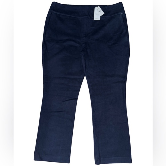 Express Deep blue High Waisted Fleece Knit Straight Pant - Picture 1 of 6
